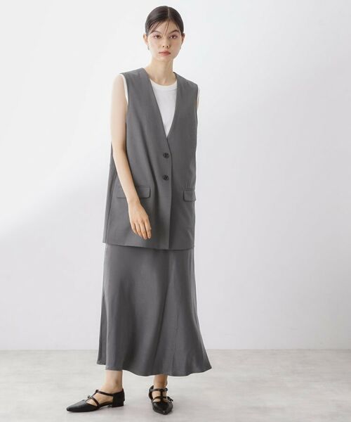 THE SHOP TK / ザ ショップ ティーケー ベスト | ノーカラージレ【セットアップ可/洗濯機OK】 | 詳細18