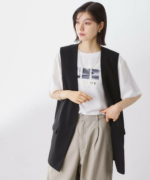 THE SHOP TK / ザ ショップ ティーケー ベスト | ノーカラージレ【セットアップ可/洗濯機OK】 | 詳細20