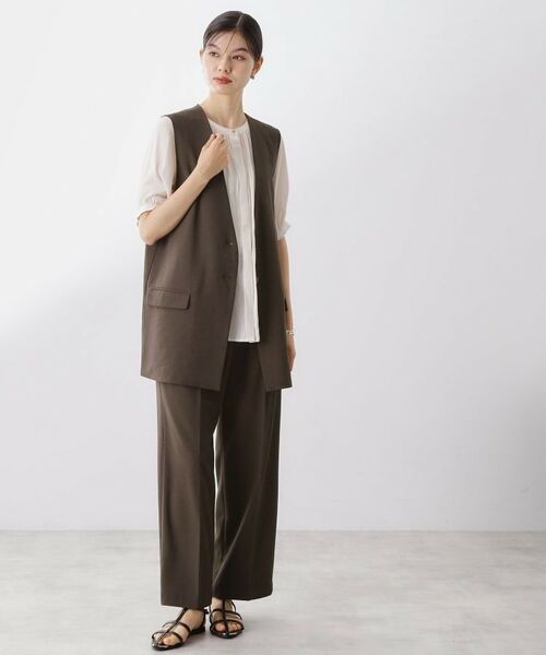 THE SHOP TK / ザ ショップ ティーケー ベスト | ノーカラージレ【セットアップ可/洗濯機OK】 | 詳細25