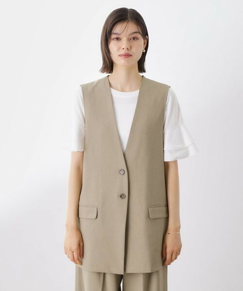 THE SHOP TK / ザ ショップ ティーケー ベスト | ノーカラージレ【セットアップ可/洗濯機OK】 | 詳細28