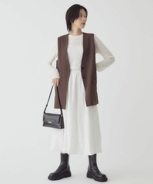 THE SHOP TK / ザ ショップ ティーケー ベスト | ノーカラージレ【セットアップ可/洗濯機OK】 | 詳細9