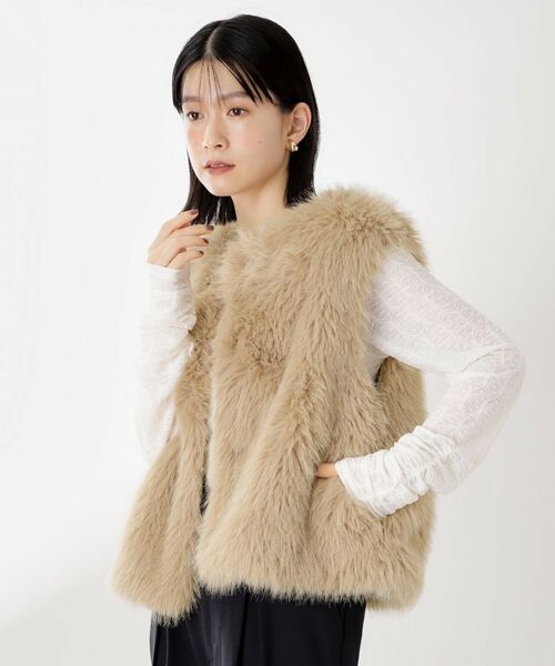 THE SHOP TK / ザ ショップ ティーケー ベスト | フェイクファーベスト | 詳細13