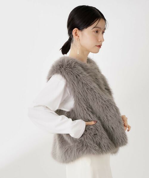 THE SHOP TK / ザ ショップ ティーケー ベスト | フェイクファーベスト | 詳細4