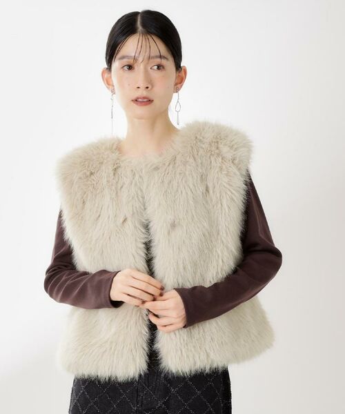 THE SHOP TK / ザ ショップ ティーケー ベスト | フェイクファーベスト | 詳細8