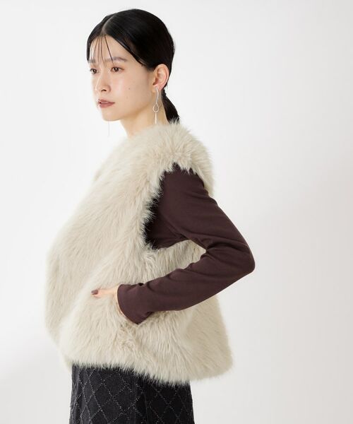 THE SHOP TK / ザ ショップ ティーケー ベスト | フェイクファーベスト | 詳細9