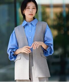 THE SHOP TK / ザ ショップ ティーケー ベスト | ノーカラージレ【セットアップ可/洗濯機OK】/CAVIANシリーズ