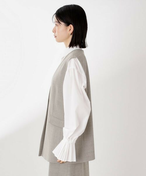 THE SHOP TK / ザ ショップ ティーケー ベスト | ノーカラージレ【セットアップ可/洗濯機OK】/CAVIANシリーズ | 詳細13