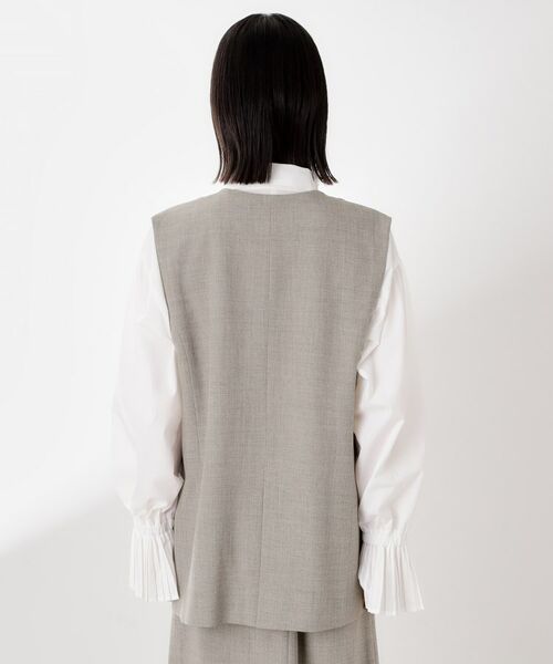 THE SHOP TK / ザ ショップ ティーケー ベスト | ノーカラージレ【セットアップ可/洗濯機OK】/CAVIANシリーズ | 詳細14