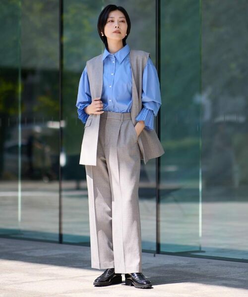 THE SHOP TK / ザ ショップ ティーケー ベスト | ノーカラージレ【セットアップ可/洗濯機OK】/CAVIANシリーズ | 詳細2