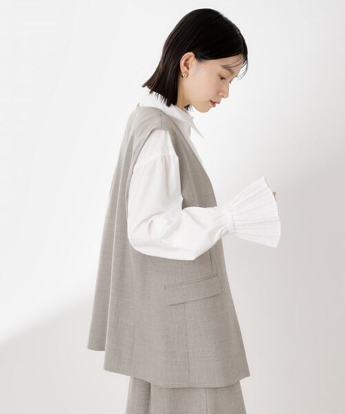 THE SHOP TK / ザ ショップ ティーケー ベスト | ノーカラージレ【セットアップ可/洗濯機OK】/CAVIANシリーズ | 詳細4