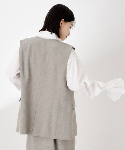 THE SHOP TK / ザ ショップ ティーケー ベスト | ノーカラージレ【セットアップ可/洗濯機OK】/CAVIANシリーズ | 詳細5