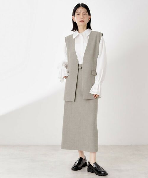 THE SHOP TK / ザ ショップ ティーケー ベスト | ノーカラージレ【セットアップ可/洗濯機OK】/CAVIANシリーズ | 詳細6