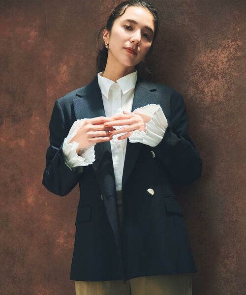 THE SHOP TK / ザ ショップ ティーケー テーラードジャケット | 【今羽織るなら】ダブルブレストジャケット【セットアップ可/洗える】 | 詳細1