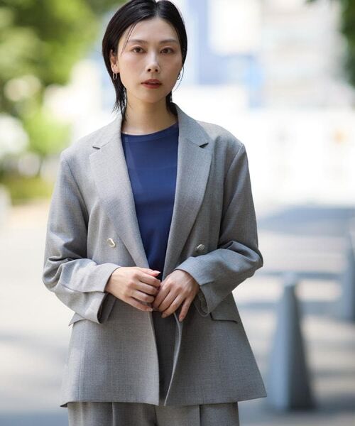 THE SHOP TK / ザ ショップ ティーケー テーラードジャケット | 【今羽織るなら】ダブルブレストジャケット【セットアップ可/洗える】 | 詳細11