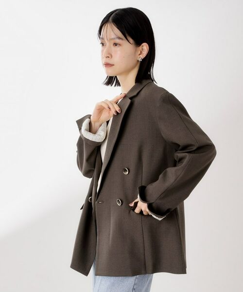 THE SHOP TK / ザ ショップ ティーケー テーラードジャケット | 【今羽織るなら】ダブルブレストジャケット【セットアップ可/洗える】 | 詳細18