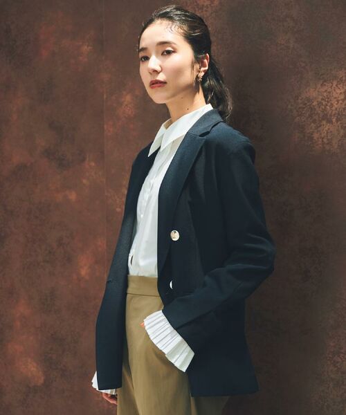 THE SHOP TK / ザ ショップ ティーケー テーラードジャケット | 【今羽織るなら】ダブルブレストジャケット【セットアップ可/洗える】 | 詳細2