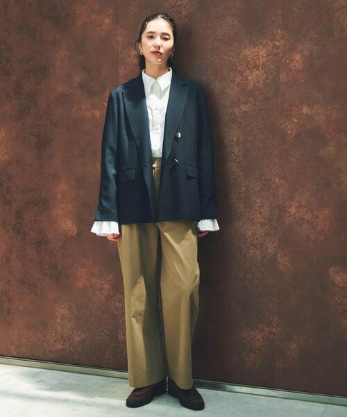 THE SHOP TK / ザ ショップ ティーケー テーラードジャケット | 【今羽織るなら】ダブルブレストジャケット【セットアップ可/洗える】 | 詳細3