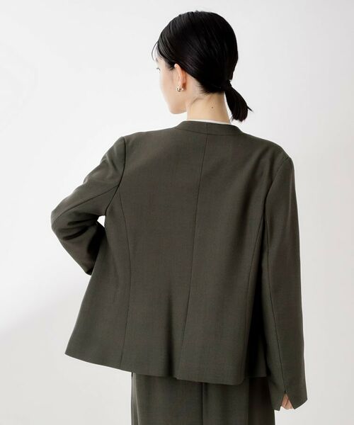 THE SHOP TK / ザ ショップ ティーケー ノーカラージャケット | ビジネスノーカラージャケット【セットアップ可/洗える】/CAVIANシリーズ | 詳細10