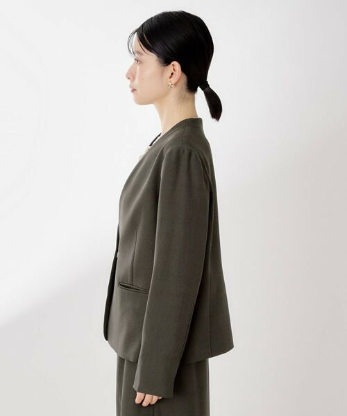 THE SHOP TK / ザ ショップ ティーケー ノーカラージャケット | ビジネスノーカラージャケット【セットアップ可/洗える】/CAVIANシリーズ | 詳細14