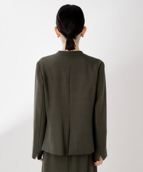 THE SHOP TK / ザ ショップ ティーケー ノーカラージャケット | ビジネスノーカラージャケット【セットアップ可/洗える】/CAVIANシリーズ | 詳細15