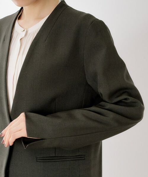 THE SHOP TK / ザ ショップ ティーケー ノーカラージャケット | ビジネスノーカラージャケット【セットアップ可/洗える】/CAVIANシリーズ | 詳細17