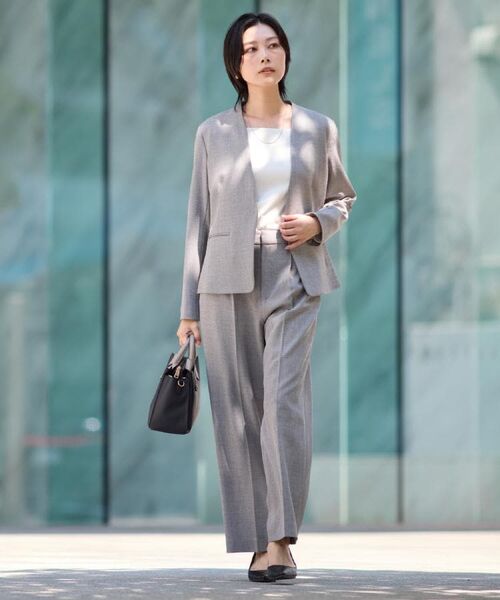 THE SHOP TK / ザ ショップ ティーケー ノーカラージャケット | ビジネスノーカラージャケット【セットアップ可/洗える】/CAVIANシリーズ | 詳細3