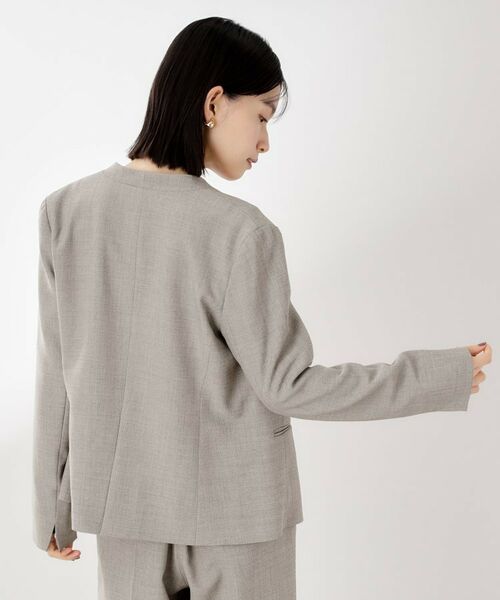 THE SHOP TK / ザ ショップ ティーケー ノーカラージャケット | ビジネスノーカラージャケット【セットアップ可/洗える】/CAVIANシリーズ | 詳細6