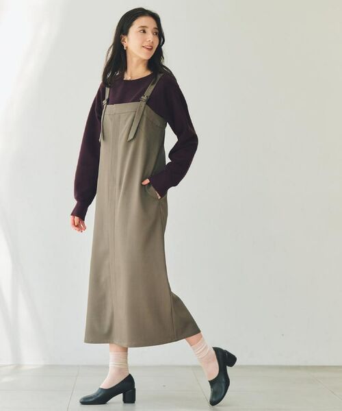 THE SHOP TK / ザ ショップ ティーケー ロング・マキシ丈ワンピース | ナローストラップジャンスカ | 詳細3