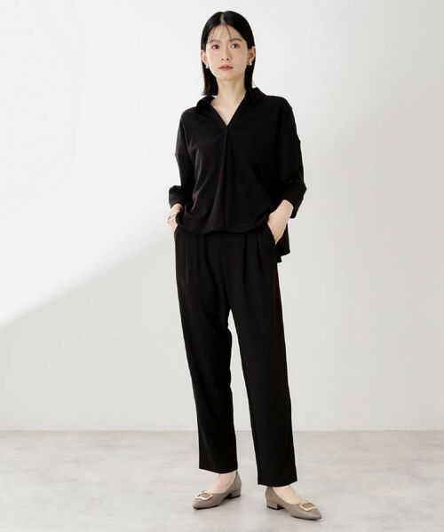 THE SHOP TK / ザ ショップ ティーケー セットアップ | 【着るだけでコーディネートが決まる】スキッパーブラウス&パンツセット | 詳細14