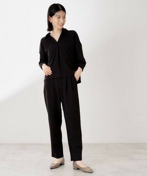 THE SHOP TK / ザ ショップ ティーケー セットアップ | 【着るだけでコーディネートが決まる】スキッパーブラウス&パンツセット | 詳細15