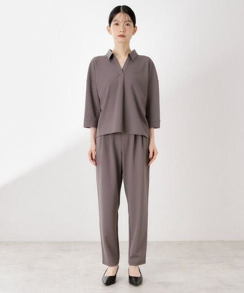 THE SHOP TK / ザ ショップ ティーケー セットアップ | 【着るだけでコーディネートが決まる】スキッパーブラウス&パンツセット | 詳細25