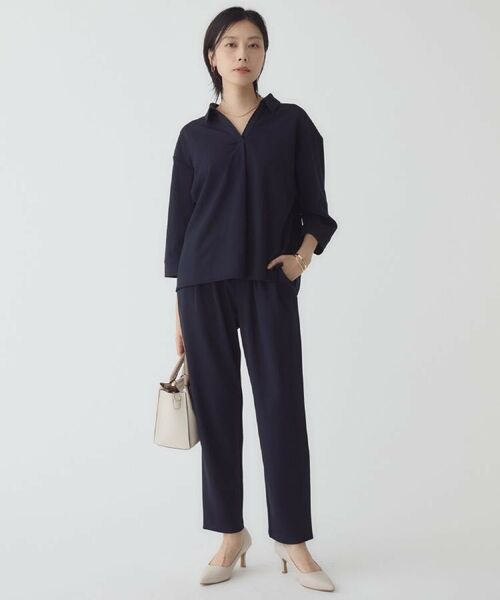 THE SHOP TK / ザ ショップ ティーケー セットアップ | 【着るだけでコーディネートが決まる】スキッパーブラウス&パンツセット | 詳細4