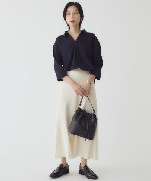 THE SHOP TK / ザ ショップ ティーケー セットアップ | 【着るだけでコーディネートが決まる】スキッパーブラウス&パンツセット | 詳細7