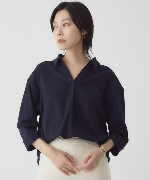 THE SHOP TK / ザ ショップ ティーケー セットアップ | 【着るだけでコーディネートが決まる】スキッパーブラウス&パンツセット | 詳細9