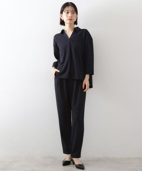 THE SHOP TK/ザ ショップ ティーケー 【着るだけでコーディネートが決まる】スキッパーブラウス&パンツセット ネイビー(994) 12(M) THE SHOP TK/ザ ショップ ティーケー 【着るだけでコーディネートが決まる】スキッパーブラウス&パンツセット ネイビー(994) 12(M)