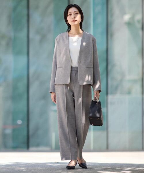 THE SHOP TK / ザ ショップ ティーケー パンツ | ビジネスセミワイドパンツ【セットアップ可/洗濯機OK】/CAVIANシリーズ | 詳細2