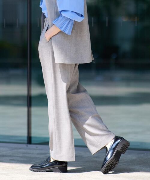 THE SHOP TK / ザ ショップ ティーケー パンツ | ビジネスセミワイドパンツ【セットアップ可/洗濯機OK】/CAVIANシリーズ | 詳細4