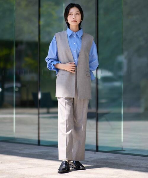 THE SHOP TK / ザ ショップ ティーケー パンツ | ビジネスセミワイドパンツ【セットアップ可/洗濯機OK】/CAVIANシリーズ | 詳細5