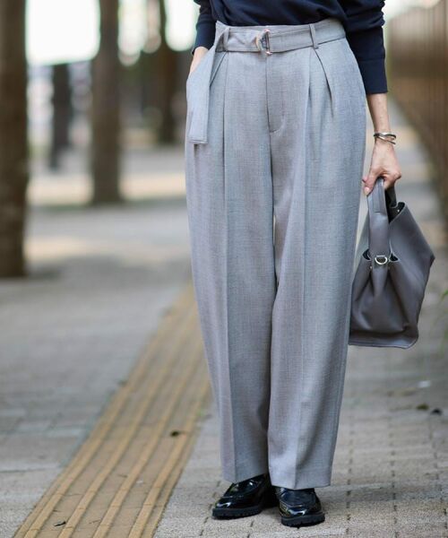 THE SHOP TK / ザ ショップ ティーケー パンツ | ベルト付バレルパンツ【セットアップ可】/CAVIANシリーズ | 詳細4