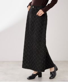 THE SHOP TK / ザ ショップ ティーケー デニムスカート | ジャカードデニムロングスカート【洗濯機OK】