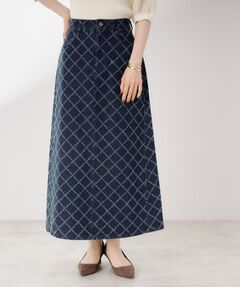 THE SHOP TK / ザ ショップ ティーケー デニムスカート | ジャカードデニムロングスカート【洗濯機OK】