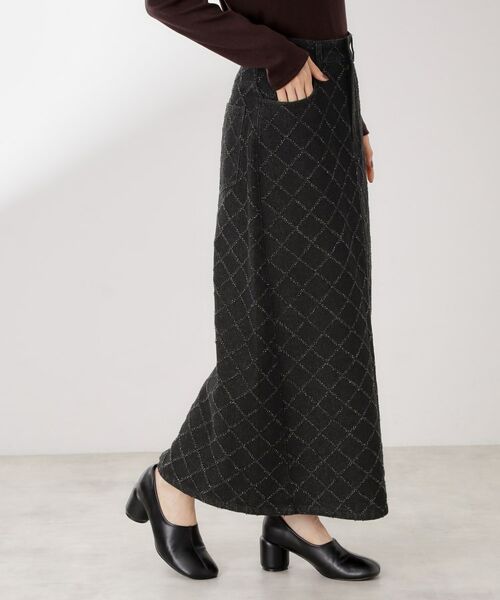 THE SHOP TK / ザ ショップ ティーケー デニムスカート | ジャカードデニムロングスカート【洗濯機OK】 | 詳細1