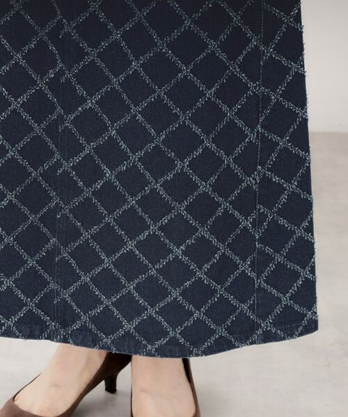 THE SHOP TK / ザ ショップ ティーケー デニムスカート | ジャカードデニムロングスカート【洗濯機OK】 | 詳細13