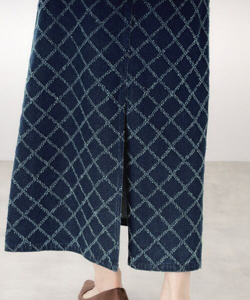 THE SHOP TK / ザ ショップ ティーケー デニムスカート | ジャカードデニムロングスカート【洗濯機OK】 | 詳細14