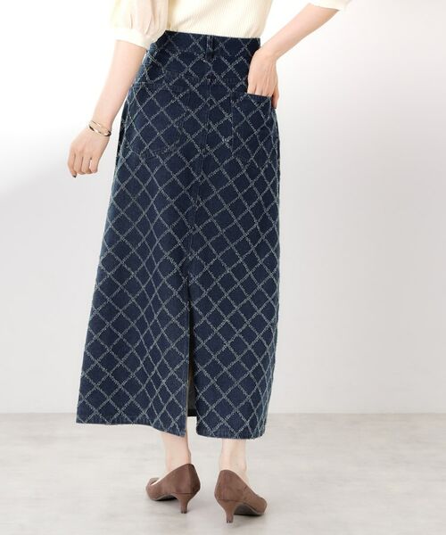 THE SHOP TK / ザ ショップ ティーケー デニムスカート | ジャカードデニムロングスカート【洗濯機OK】 | 詳細5