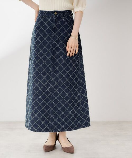 THE SHOP TK/ザ ショップ ティーケー ジャガードデニムロングスカート【洗濯機OK】 ネイビー(094) 12(M) THE SHOP TK/ザ ショップ ティーケー ジャガードデニムロングスカート【洗濯機OK】 ネイビー(094) 12(M)