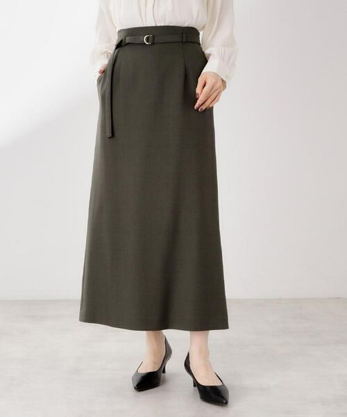 THE SHOP TK / ザ ショップ ティーケー ロング・マキシ丈スカート | ベルト付ナロースカート【セットアップ可】/CAVIANシリーズ | 詳細10