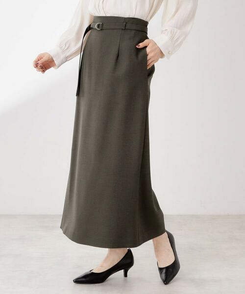 THE SHOP TK / ザ ショップ ティーケー ロング・マキシ丈スカート | ベルト付ナロースカート【セットアップ可】/CAVIANシリーズ | 詳細11
