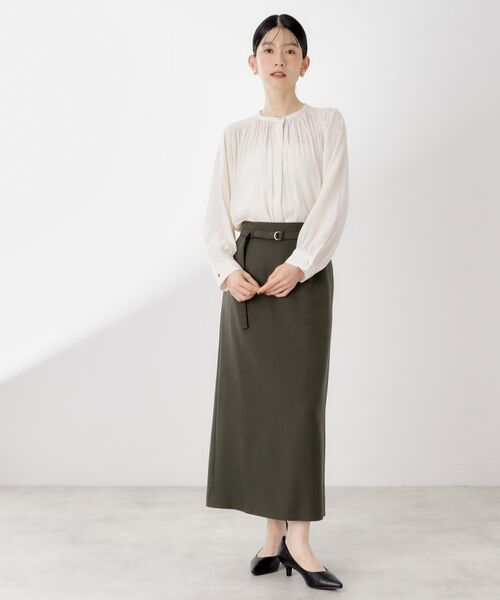 THE SHOP TK / ザ ショップ ティーケー ロング・マキシ丈スカート | ベルト付ナロースカート【セットアップ可】/CAVIANシリーズ | 詳細12