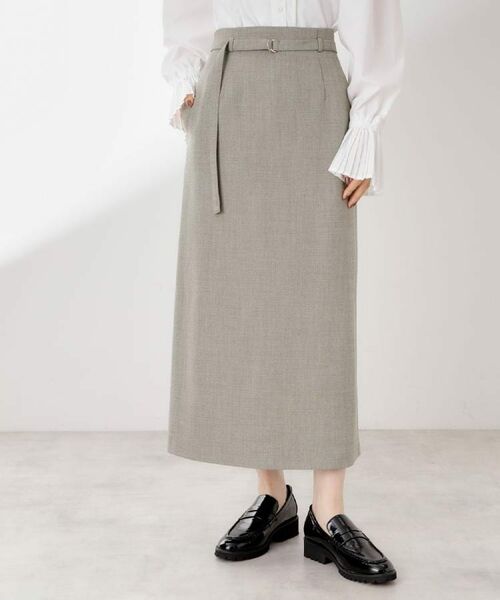 THE SHOP TK / ザ ショップ ティーケー ロング・マキシ丈スカート | ベルト付ナロースカート【セットアップ可】/CAVIANシリーズ | 詳細5